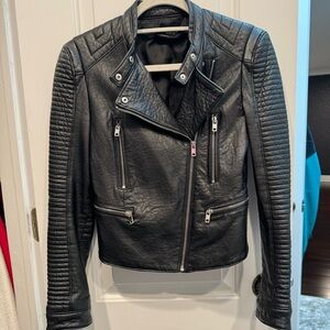 Black faux leather Zara jacket